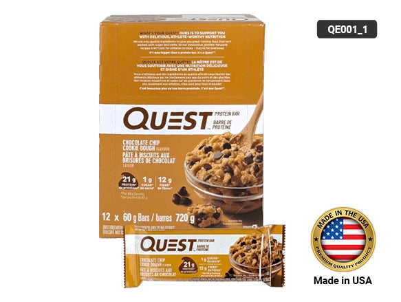 Quest Protein Bar Chocolate Chip Cookie Dough Flavor 12 Bars - USA in Sri Lanka
